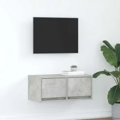 Meubles Tv-vidaXL Meuble TV 60x31x25,5 cm bois d'ingénierie Gris béton