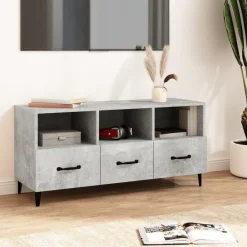 Meubles Tv-vidaXL Meuble TV 102x35x50 cm Bois d'ingénierie Gris béton