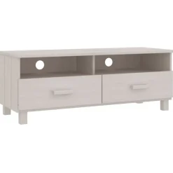 Meubles Tv-vidaXL Meuble TV HAMAR 106x40x40 cm Bois massif de pin Blanc