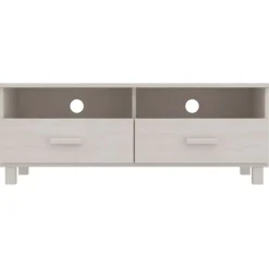 Meubles Tv-vidaXL Meuble TV HAMAR 106x40x40 cm Bois massif de pin Blanc