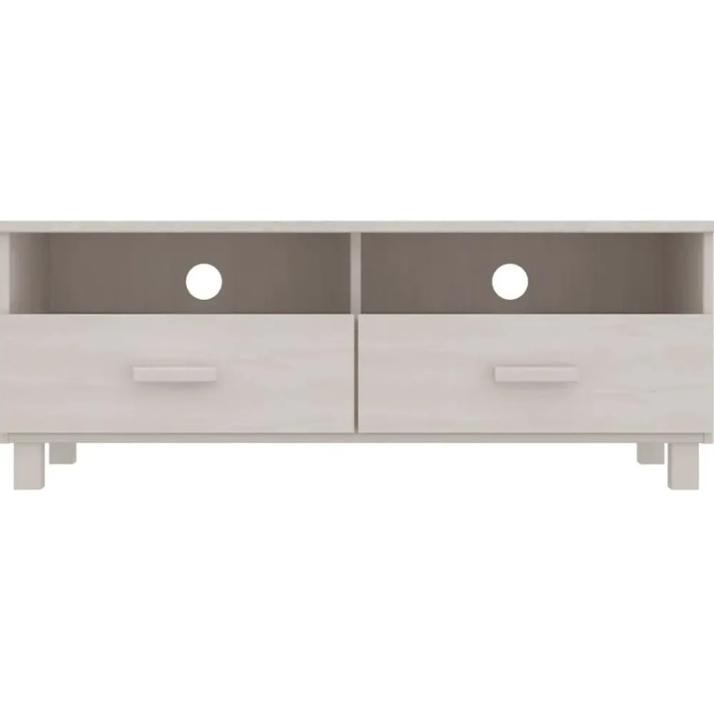 Meubles Tv-vidaXL Meuble TV HAMAR 106x40x40 cm Bois massif de pin Blanc