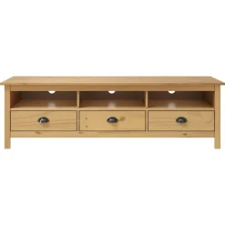 Meubles Tv-vidaXL Meuble TV Hill Range miel 158x40x47cm Bois de pin solide Marron