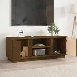 Meubles Tv-vidaXL Meuble TV 110x35x40,5 cm Bois de pin massif marron miel