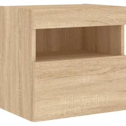 Meubles Tv-vidaXL Meuble TV mural avec lumières LED chêne sonoma 40x30x40 cm Ch&ecirc;ne sonoma
