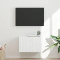 Meubles Tv-vidaXL Meuble TV mural 59,5 x 31 x 40 cm Bois d'ingénierie Blanc