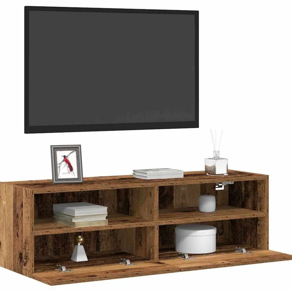 Meubles Tv-vidaXL Meuble TV mural 100 x 30 x 30 cm Bois d'ingénierie Bois ancien