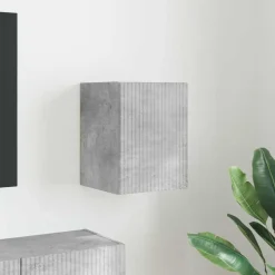 vidaXL Meuble TV mural Béton 30 x 31 x 40 cm Bois d'ingénierie