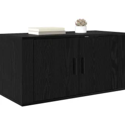 vidaXL Meuble TV mural Chêne noir 80 x 34,5 x 40 cm Bois d'ingénierie
