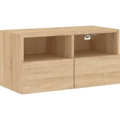 Meubles Tv-vidaXL Meuble TV mural chêne sonoma 60x30x30 cm bois d'ingénierie Ch&ecirc;ne sonoma