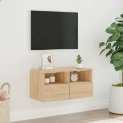 Meubles Tv-vidaXL Meuble TV mural chêne sonoma 60x30x30 cm bois d'ingénierie Ch&ecirc;ne sonoma