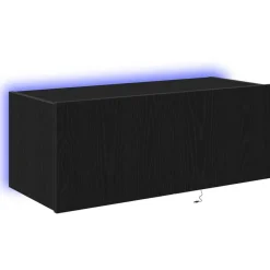 Meubles Tv-vidaXL Meuble TV mural Chêne noir 80 x 35 x 31 cm Bois d'ingénierie Ch&ecirc;ne noir