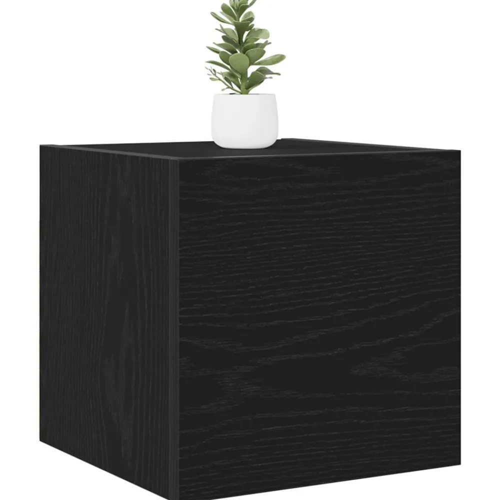 vidaXL Meuble TV mural Chêne noir 30,5 x 30 x 30 cm Bois d'ingénierie