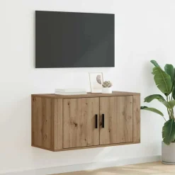 Meubles Tv-vidaXL Meuble TV mural Montage mural chêne artisanal 80 x 34,5 x 40 cm ch&ecirc;ne artisanal