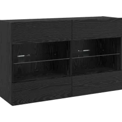Meubles Tv-vidaXL Meuble TV mural Montage mural Chêne noir 98,5 x 30 x 60,5 cm Ch&ecirc;ne noir
