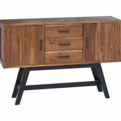 vidaXL Meuble TV Naturel 110 x 30 x 75 cm Bois de teck massif