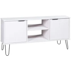 Meubles Tv-vidaXL Meuble TV New York Bois de pin massif Blanc
