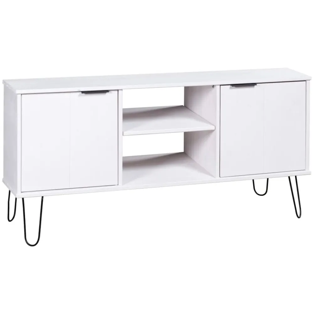 Meubles Tv-vidaXL Meuble TV New York Bois de pin massif Blanc