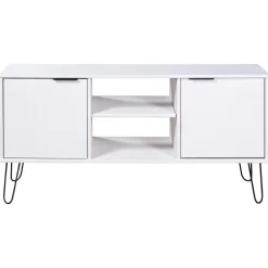 Meubles Tv-vidaXL Meuble TV New York Bois de pin massif Blanc
