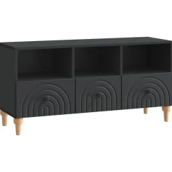 Meubles Tv-vidaXL Meuble TV 102 x 34,5 x 50 cm Bois d’ingénierie Noir