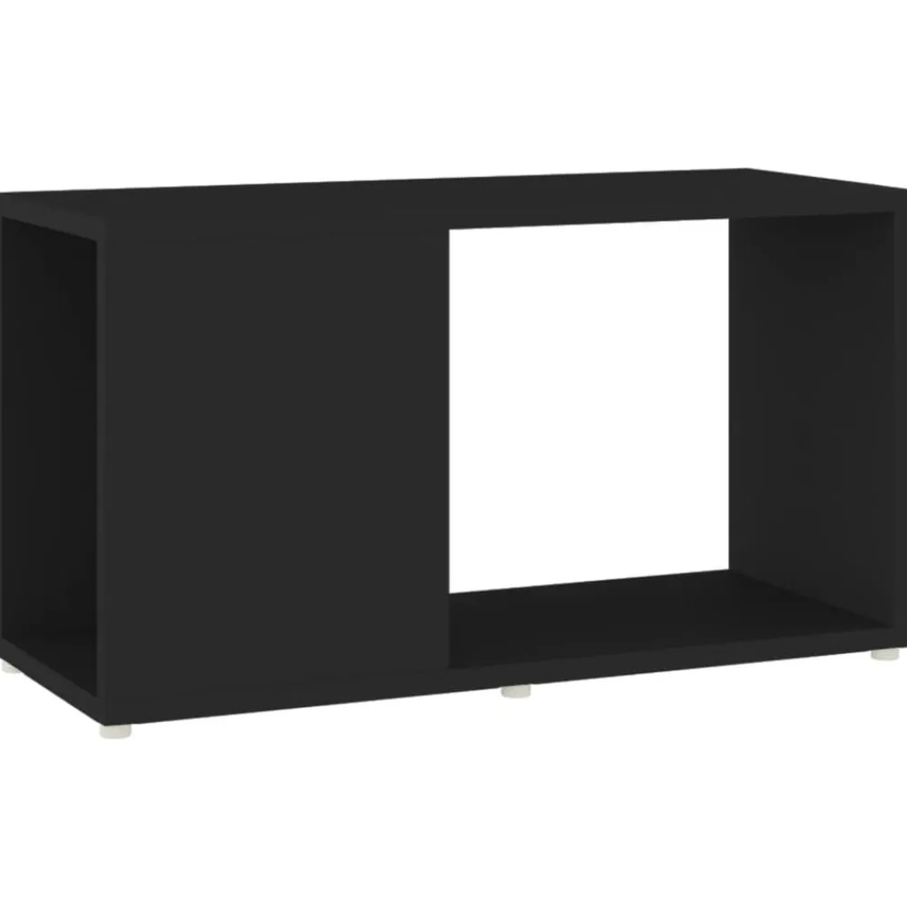 Étagères-vidaXL Meuble TV 60x24x32 cm Bois d'ingénierie Noir