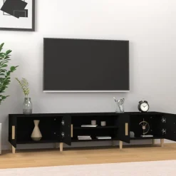 Meubles Tv-vidaXL Meuble TV 180x31,5x40 cm bois d'ingénierie Noir