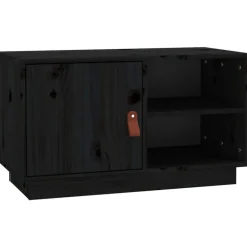 Meubles Tv-vidaXL Meuble TV 70x34x40 cm Bois de pin massif Noir