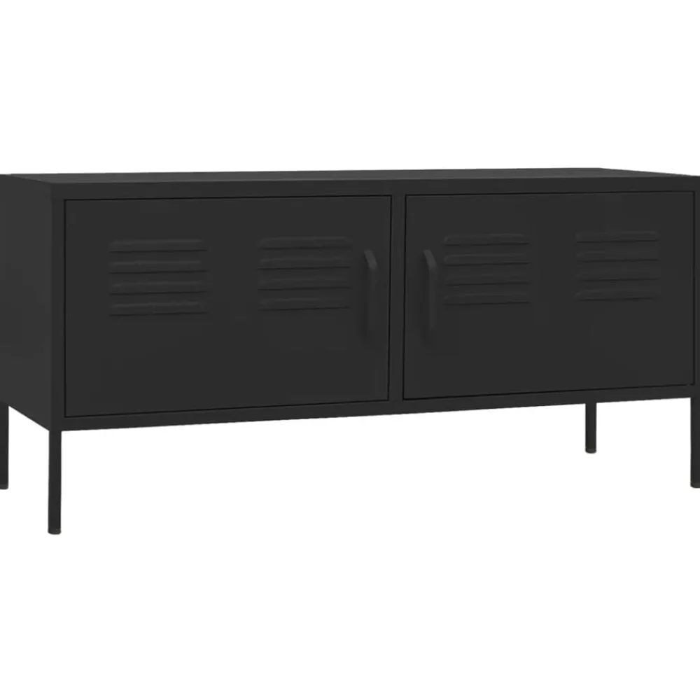 Meubles Tv-vidaXL Meuble TV 105x35x50 cm Acier Noir