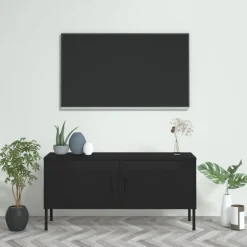 Meubles Tv-vidaXL Meuble TV 105x35x50 cm Acier Noir