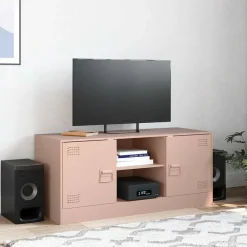 Meubles Tv-vidaXL Meuble TV 99x39x44 cm acier Rose