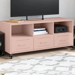 Meubles Tv-vidaXL Meuble TV 100,5x39x43,5 cm acier Rose