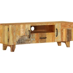 vidaXL Meuble TV sculpté à la main 120x30x40 cm Bois de récupération
