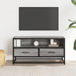 vidaXL Meuble TV 80x34,5x40 cm bois d'ingénierie et métal