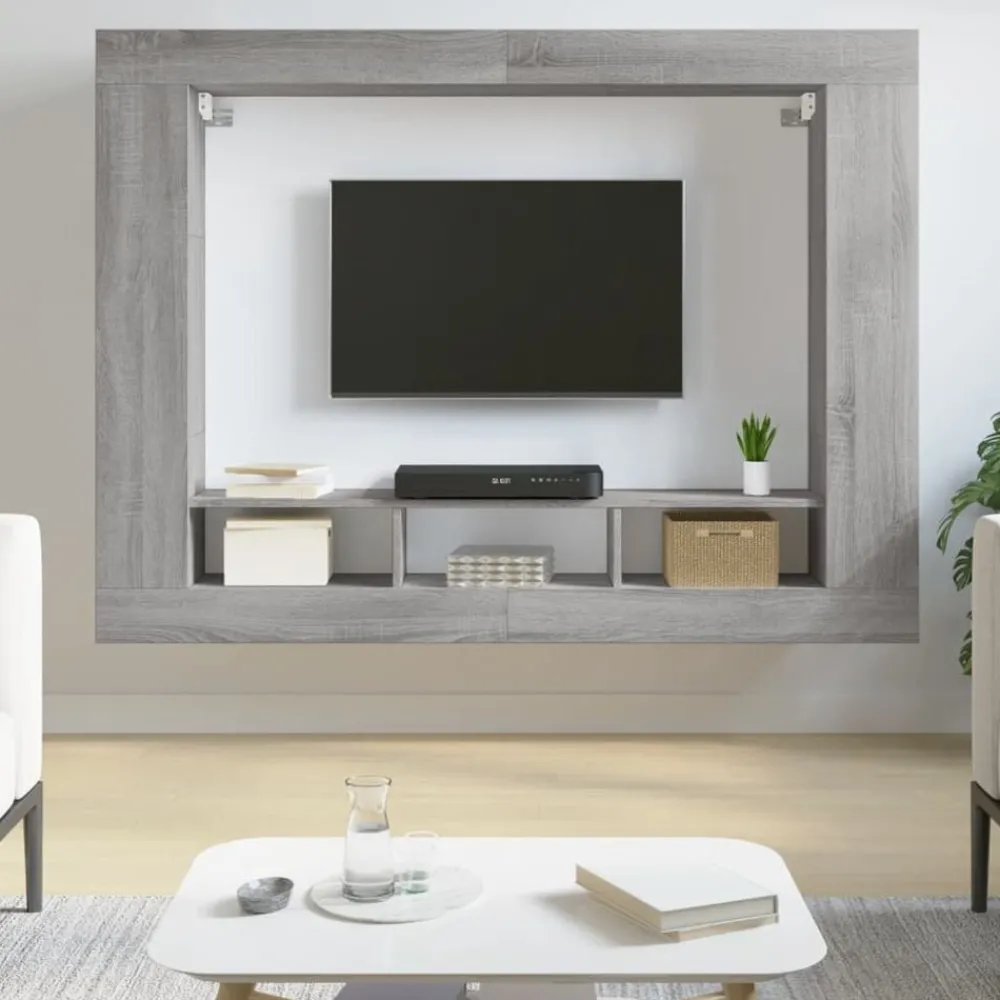 Meubles Tv-vidaXL Meuble TV 152x22x113 cm bois d'ingénierie Sonoma gris