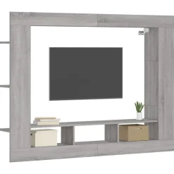Meubles Tv-vidaXL Meuble TV 152x22x113 cm bois d'ingénierie Sonoma gris