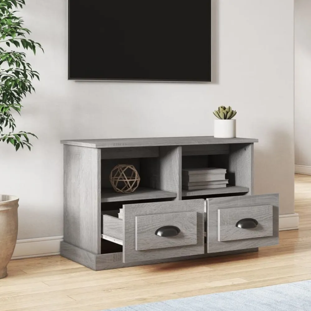Meubles Tv-vidaXL Meuble TV 80x35x50 cm bois d'ingénierie Sonoma gris