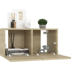 vidaXL Meuble TV suspendu Chêne sonoma 60x30x30 cm
