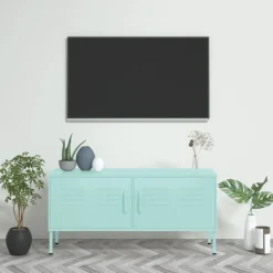 vidaXL Meuble TV Vert 105x35x50 cm Acier