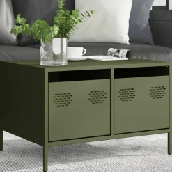 Meubles Tv-vidaXL Meuble TV olive 68x50x43,5 cm acier laminé à froid Vert