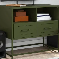 Meubles Tv-vidaXL Meuble TV olive 68x39x60,5 cm acier Vert