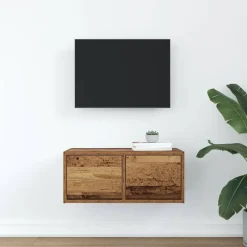 Meubles Tv-vidaXL Meuble TV vieux bois 60x31x25,5 cm bois d'ingénierie Bois ancien