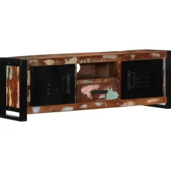 vidaXL Meuble TV 100x30x35 cm bois de récupération massif