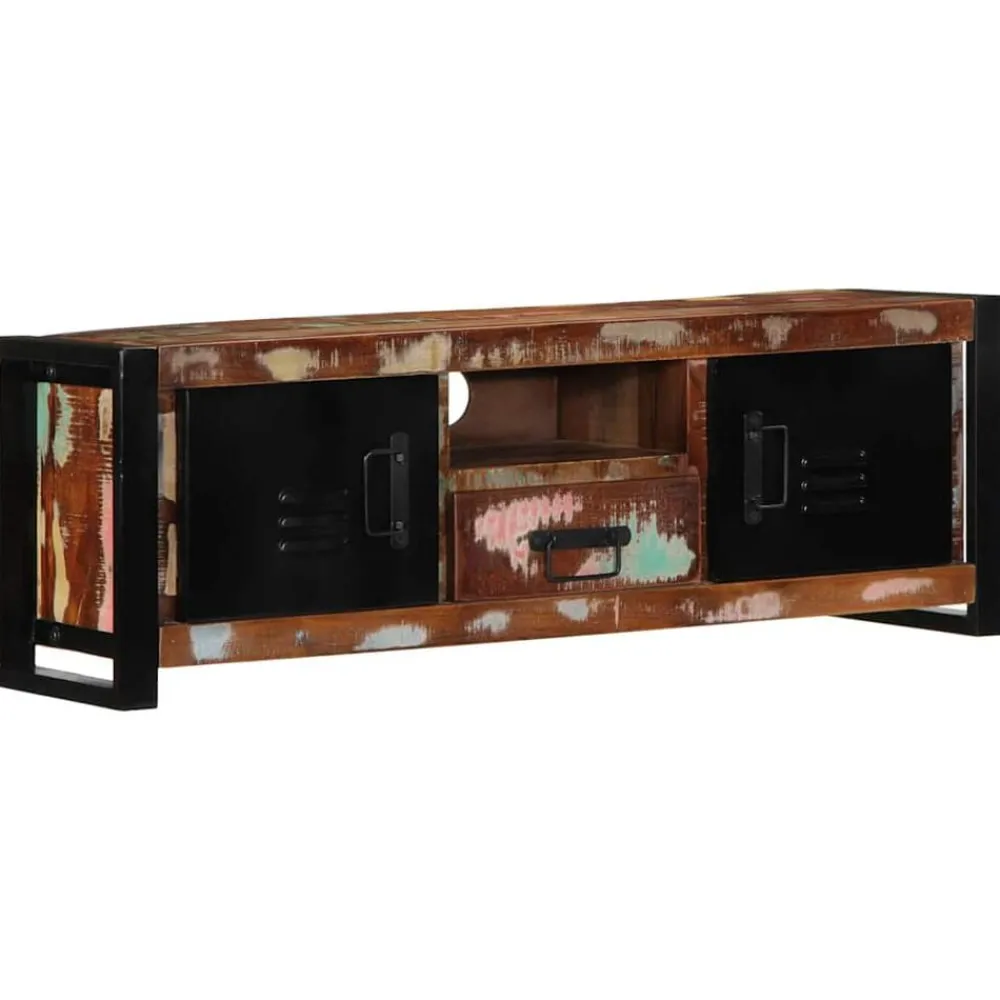 vidaXL Meuble TV 100x30x35 cm bois de récupération massif