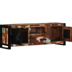 vidaXL Meuble TV 100x30x35 cm bois de récupération massif