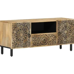 vidaXL Meuble TV 105x33x46 cm Bois massif de manguier