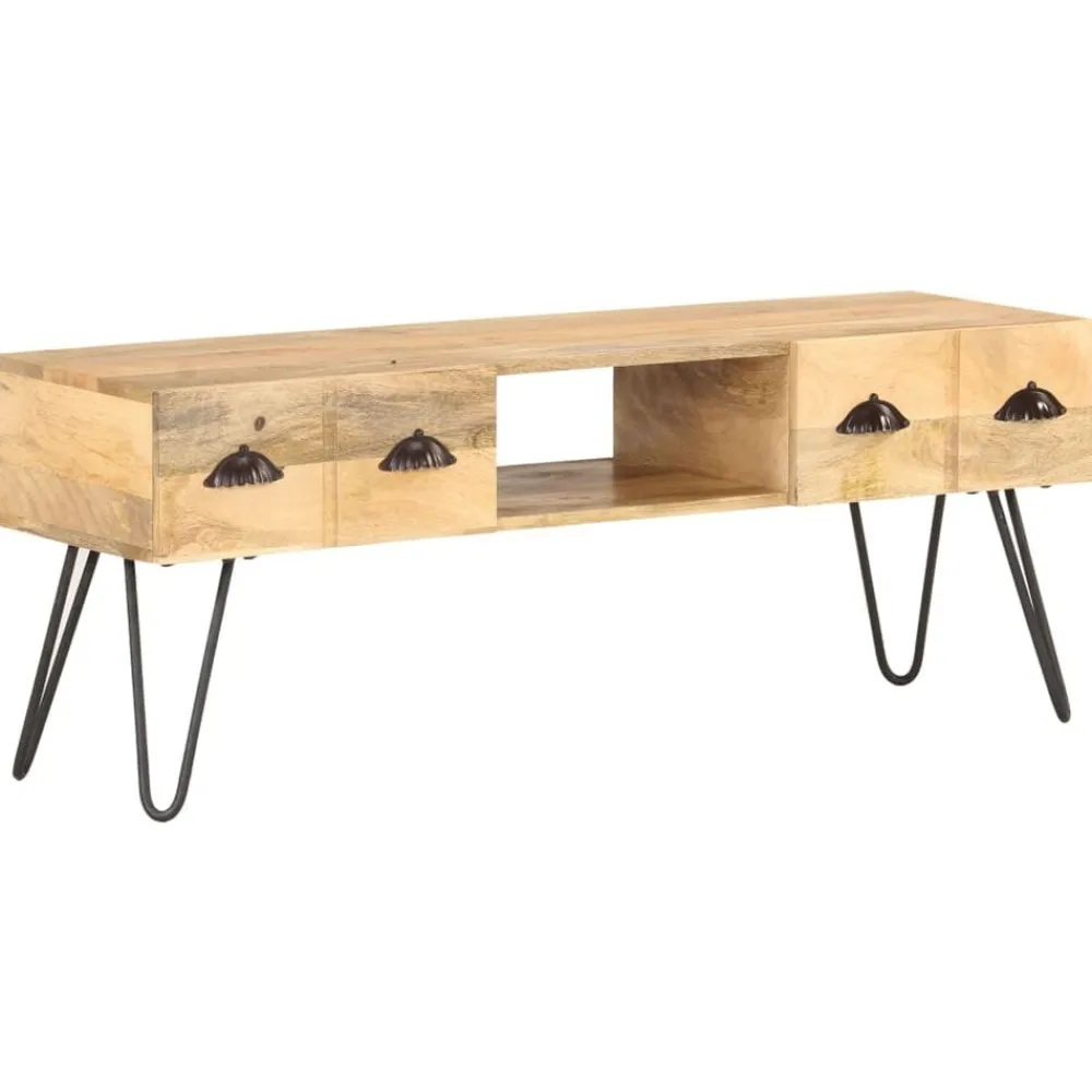 vidaXL Meuble TV 120x35x45 cm Bois solide de manguier