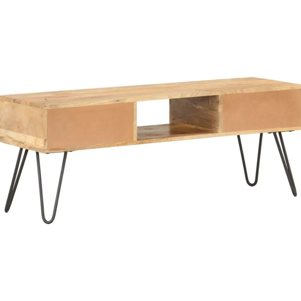 vidaXL Meuble TV 120x35x45 cm Bois solide de manguier