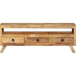 vidaXL Meuble TV 110x30x40 cm Bois massif de manguier