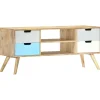 vidaXL Meuble TV 110x35x48 cm Bois de manguier massif
