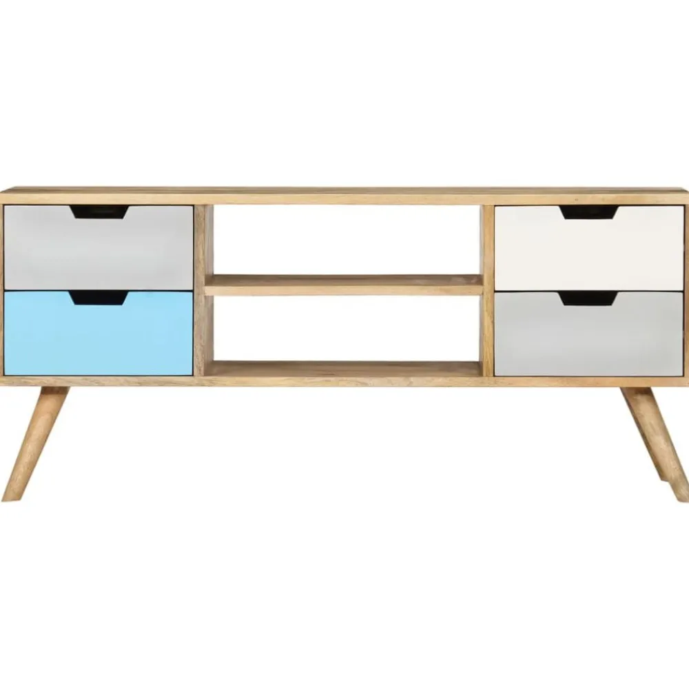 vidaXL Meuble TV 110x35x48 cm Bois de manguier massif