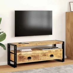 vidaXL Meuble TV 120x35x45 cm Bois solide de manguier